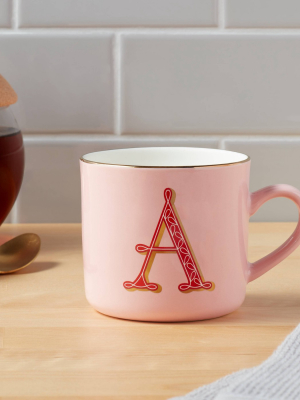 16oz Stoneware Monogram Mug - Opalhouse™