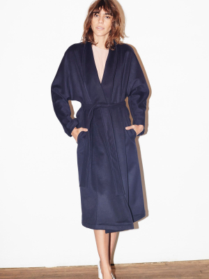 Midnight Blue Kimono-robe Coat