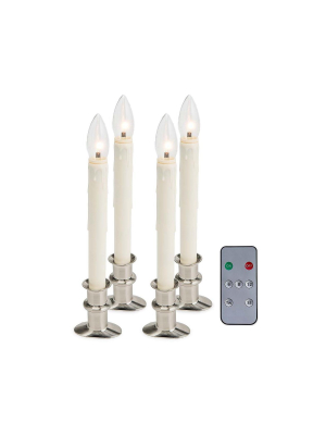 Plow & Hearth - Adjustable Window Hugger Candles, Set Of 4 With Remote