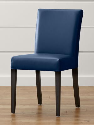 Lowe Navy Leather Dining Chair