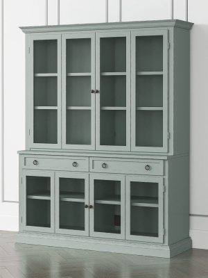 Cameo Blue Grey 2-piece Entertainment Center With Glass Door