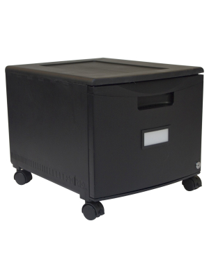 Storex 1-drawer File Cabinet With Wheels - Black