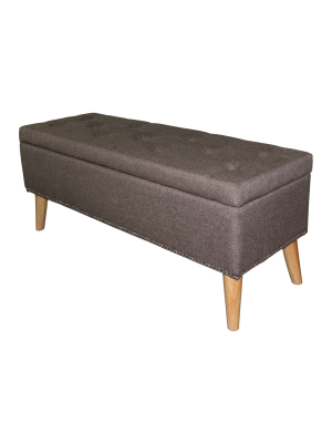 Tufted Storage Bench 17" - Gray - Ore International