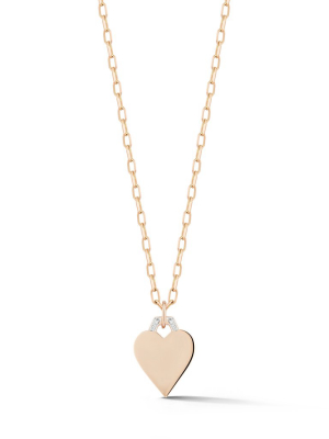 Dora 18k Rose Gold And Diamond Mini Heart Charm