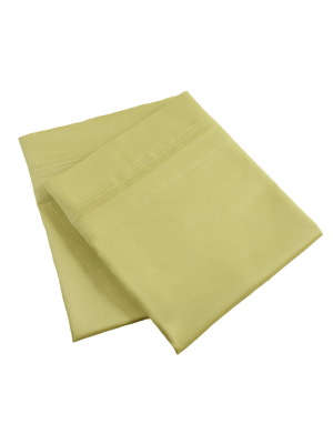 Blue Nile Mills Solid 650-thread Count Pillowcase Set, King, Olive Green