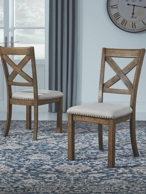 Set Of 2 Moriville Dining Upholstered Side Chair Grayish Brown - Signature Design By Ashley