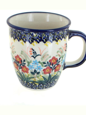 Blue Rose Polish Pottery Garden Field Coffee Mug