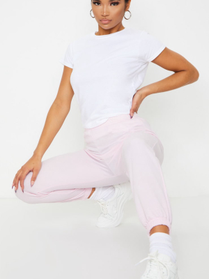 Baby Pink Basic Cuffed Hem Jogger