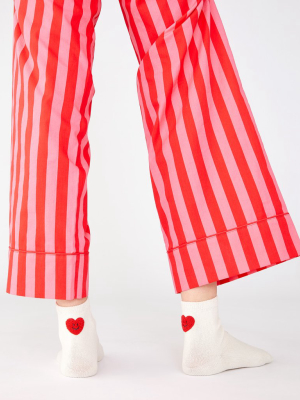 Leisure Pants - Hot Pink/red Stripe