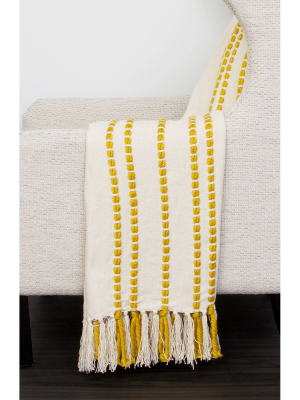 50"x60" Wanda Woven Throw Blanket With Border Fringe Trim - Décor Therapy