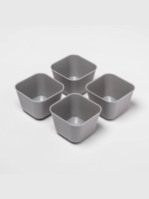 4pk Small Storage Trays Gray Mist - Room Essentials™