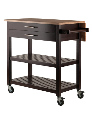 Langdon Kitchen Cart Cappuccino - Winsome