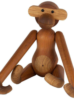 Mid Century Teak Monkey Figurine - Large