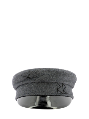 Ruslan Baginskiy Embroidered Monogram Baker Boy Cap