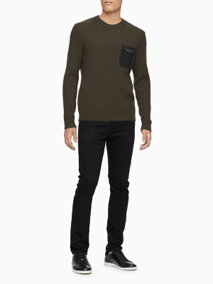 Regular Fit Ribbed Zip Pocket Sweater