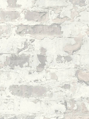 Melinda Cottage Brick Wallpaper In Grey And White By Bd Wall