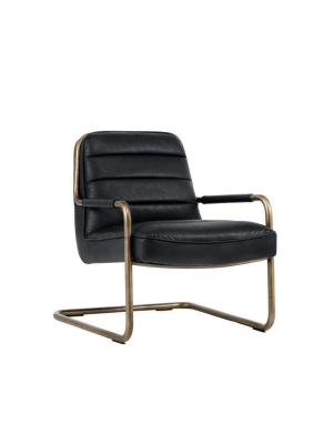 Lincoln Lounge Chair - Rustic Bronze - Vintage Black