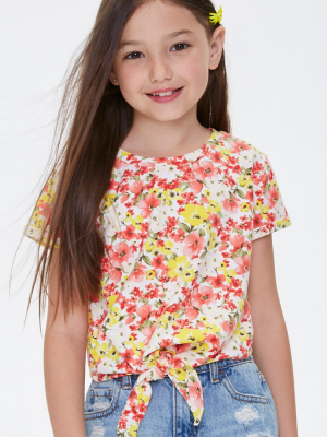 Girls Knotted Floral Top (kids)