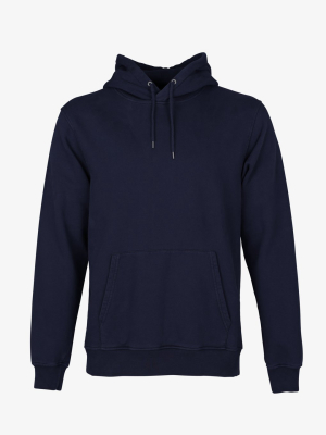 Classic Organic Hoodie In Navy Blue