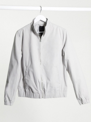 New Look Harrington Jacket In Light Gray