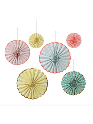 Meri Meri Pastel & Neon Stripe Pinwheel Decorations