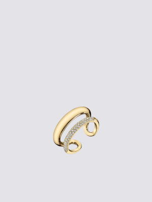 Pave Twin Tusk Ring