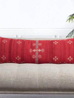 Katara Tribal Pillow In Red & Gray