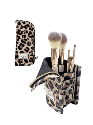 The Flat Lay Co Standing Brush Case Leopard Print