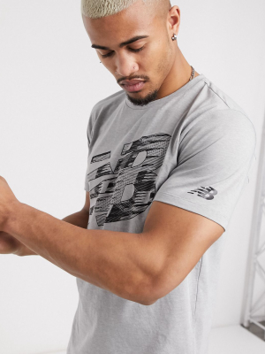 New Balance Running Graphic Logo T-shirt In Gray