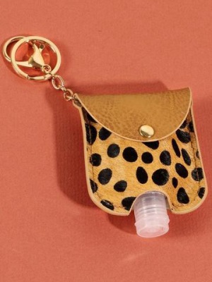 Leopard Animal Print Calf Hair Mini Sanitizer Holder