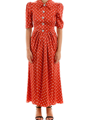 Alessandra Rich Polka-dot Maxi Dress