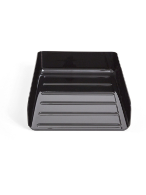 Tru Red Front Load Stackable Plastic Letter Tray, Blk Tr55331