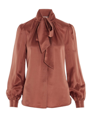 Tory Burch Satin Bow Blouse