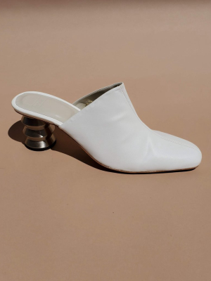 Flavia Mule - White Zz Heel