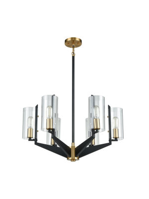 Blakeslee 6 Chandelier In Matte Black & Satin Brass Design By Bd Fine Lighting