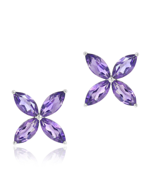 Amethyst Marquis Star Earrings