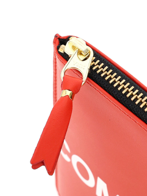 Comme Des Garçons Wallet Logo Print Clutch Bag