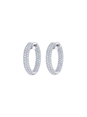 Moonlight Diamond Hoops - White Gold