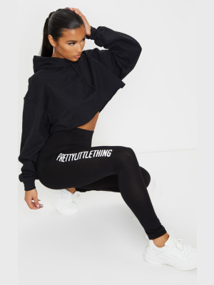 Prettylittlething Black Logo Legging