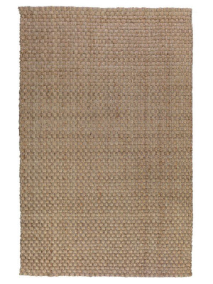 Basket Weave Rug In Natural & Grey Design By Classic Home
