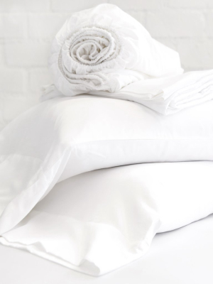 Cotton Sateen Sheet Set - White