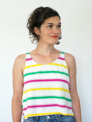 Cropped Tank, Yellow/purple/green Stripe (only L Left)