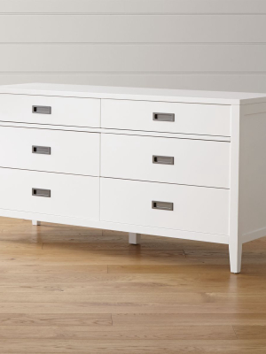 Arch White 6-drawer Dresser