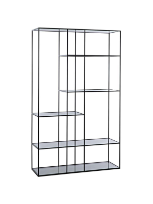 Noir Tulou Large Black Metal Shelves