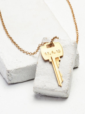 Date To Remember Classic Key Necklace