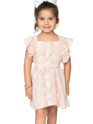 Buddylove Shiloh Girl's Flutter Sleeve Dress - Moroccan