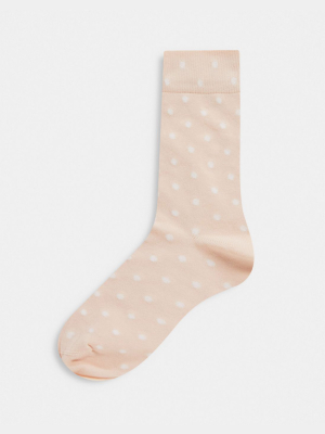 & Other Stories Recycled Nylon Polkadot Socks In Pink