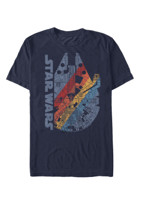 Men's Star Wars Millennium Falcon Rainbow T-shirt