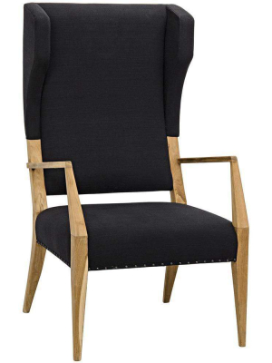 Noir Narciso Teak Woven Fabric Chair