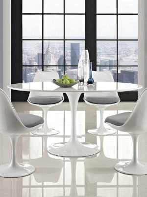 Lore Oval Dining Table White